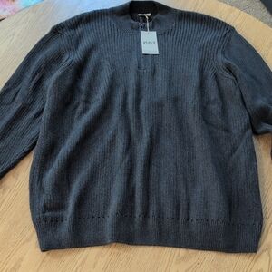 Pact Men's Charcoal Zip Up Sweater